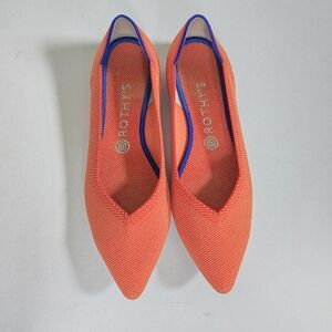 Rothy’s Persimmon The Point Orange Ballet Flats slip on shoes womens size 8.5/9